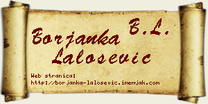 Borjanka Lalošević vizit kartica